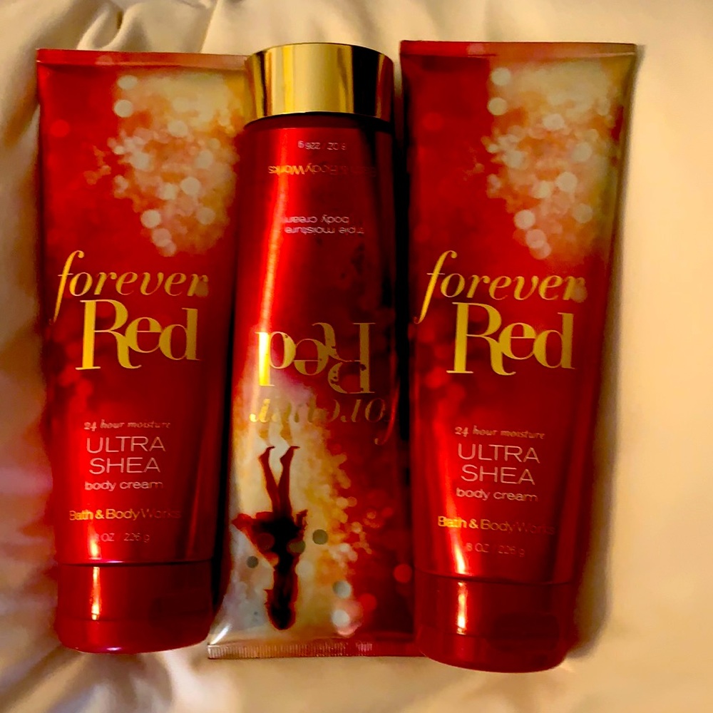 3 bottles of forever red from bbw….New